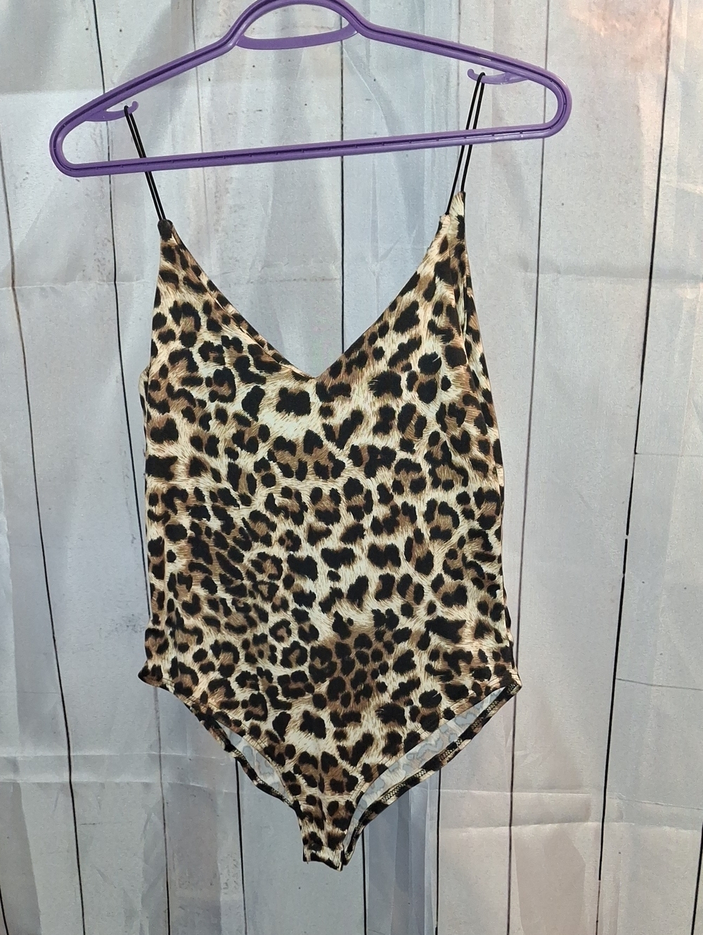 gaze Leopard Print Bodysuit in Brown and Black